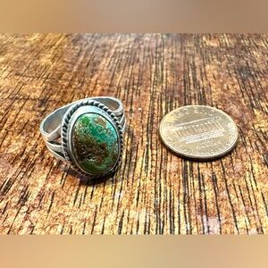 Vintage Sterling Silver Green Turquoise Ring